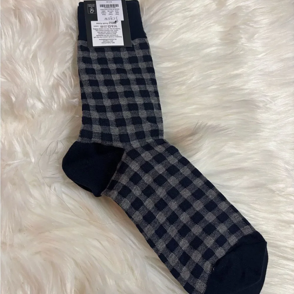 J. Crew Black and Gray Checkered Socks